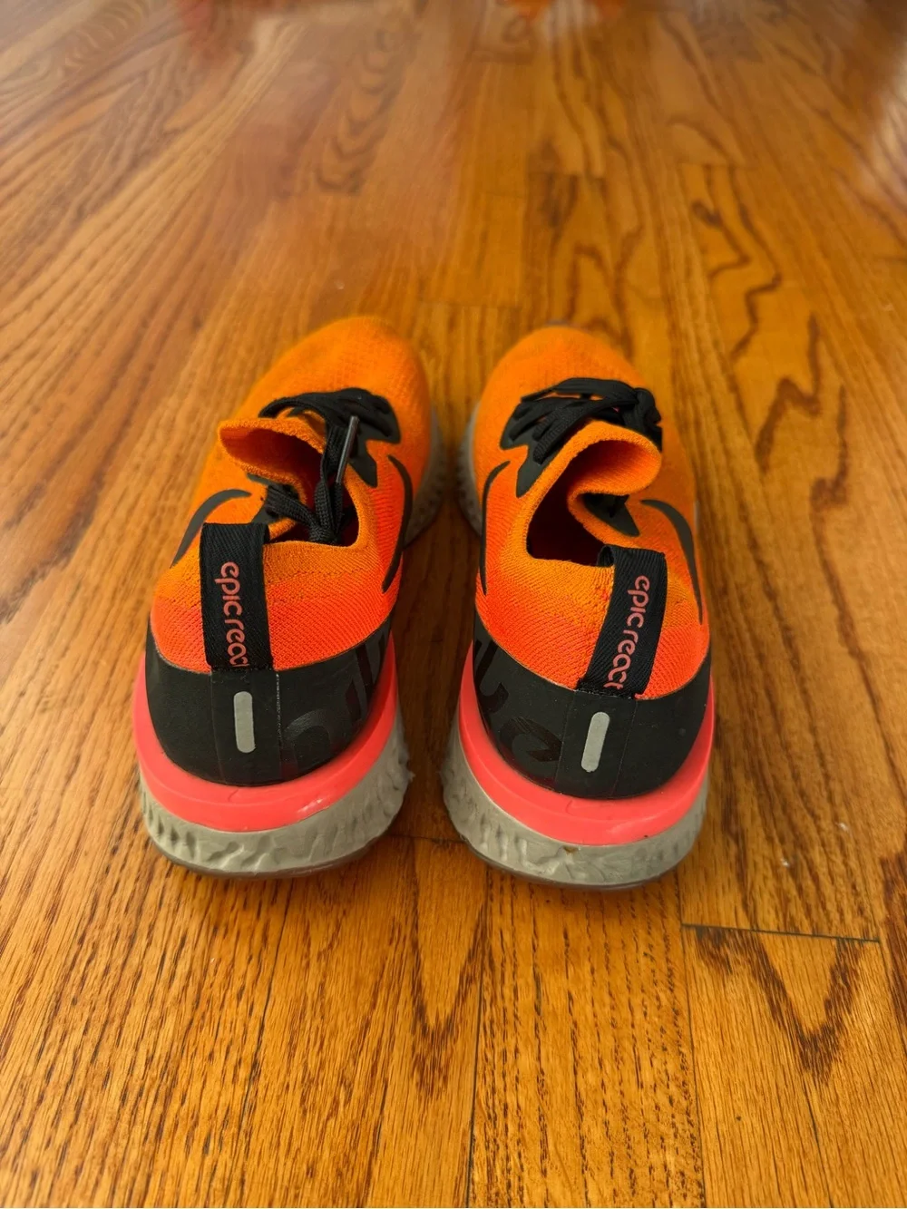 Nike Kids Orange Sneakers with Black Accents